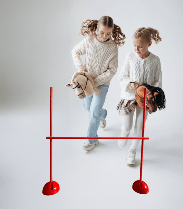 Jättehäst 120 cm springhest båret på stang