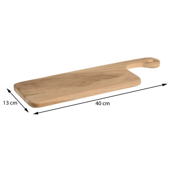 Pitkä tiikkipuulevy 40x13 cm