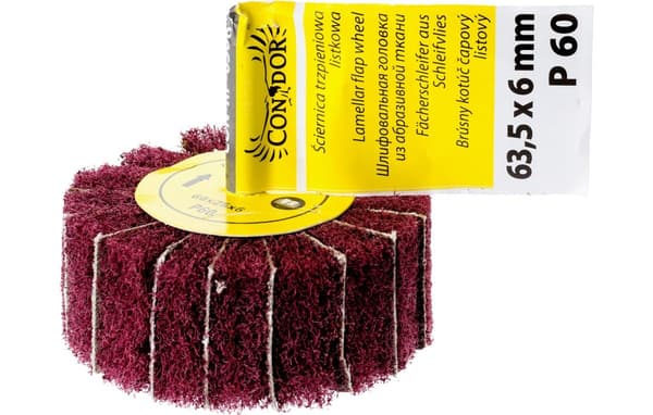 Lamskive, 63,5 x 6 mm, skaft, P60