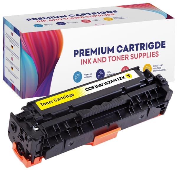Toner til HP CC532A/CE412X/CF382X Gul GP