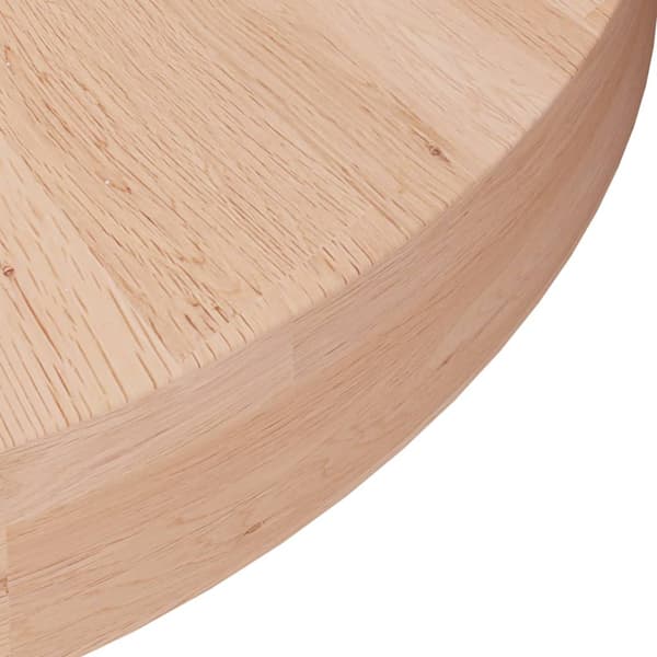 vidaXL rund bordplade Ø50x4 cm rå egetræ