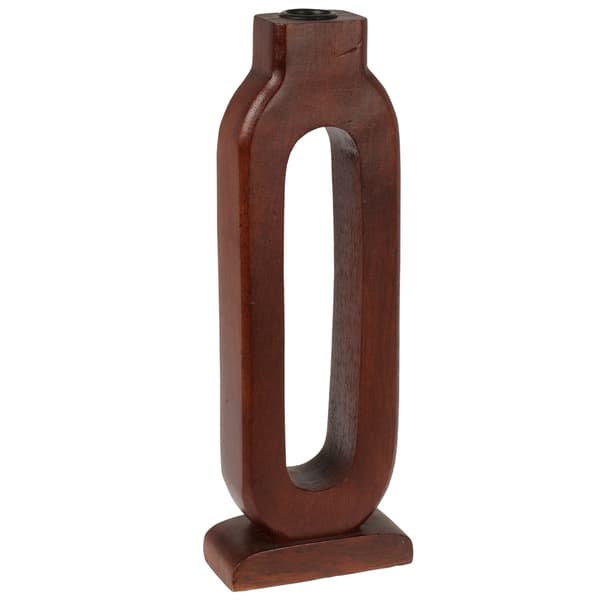 Ljusstake i mangoträ, brun, 30 cm