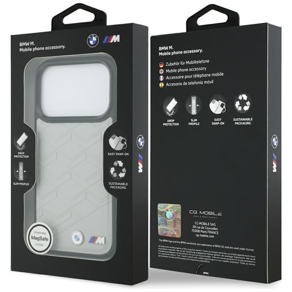 BMW M Shape Logo MagSafe-cover til iPhone 17 Pro Max, grå