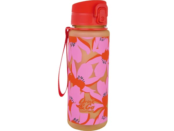 Coolpack Bidon brisk flores rosa 600 ml spillsäker vattenflaska