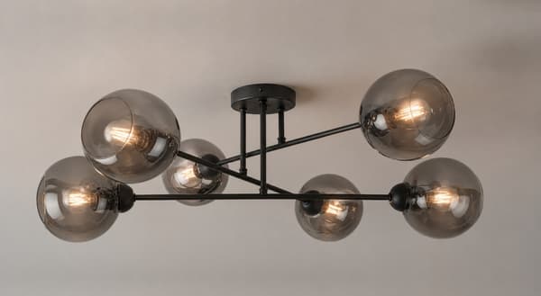 Loftlampe 6xE27 VASCO SORT/RØGET