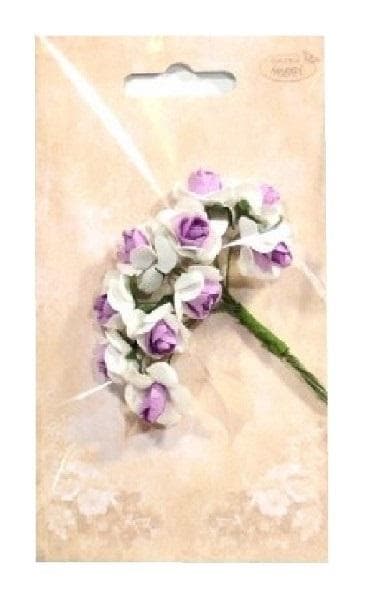 Papirblomster, hvide og lilla roser