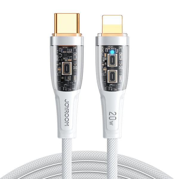 Kabel med smart switch USB-C - iPhone Lightning 1,2m - vit