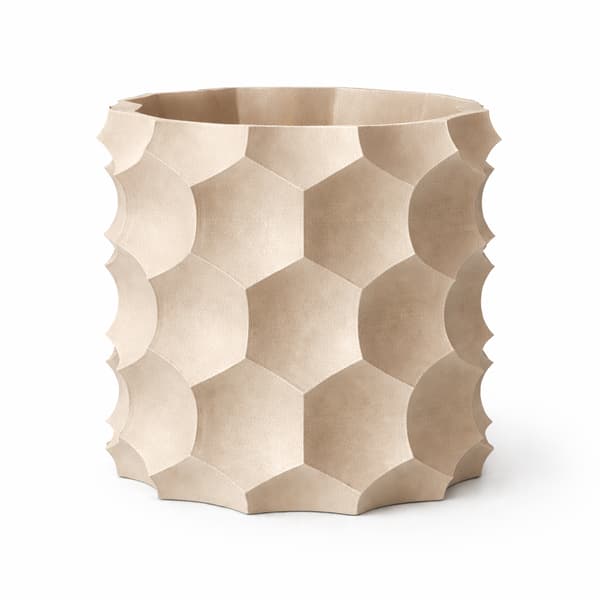 Beige 3D geometrisk urtepotte, moderne dekorativ til planter