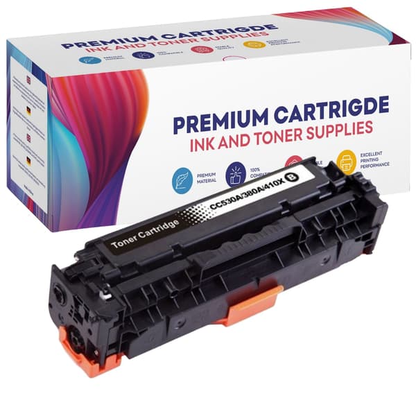 Toner til HP CC530A/CE410X/CF380X Sort GP