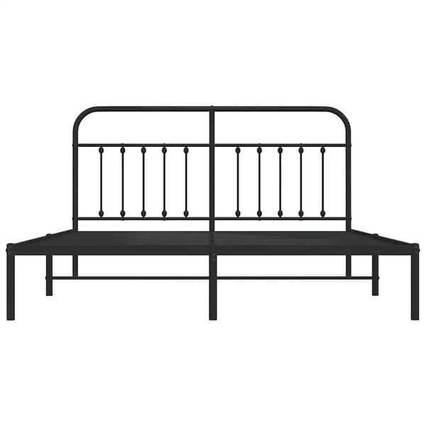 vidaXL metalsengestel med hovedgærde sort 183x213 cm