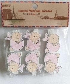 Dekorative babyklemmer 6 stk.