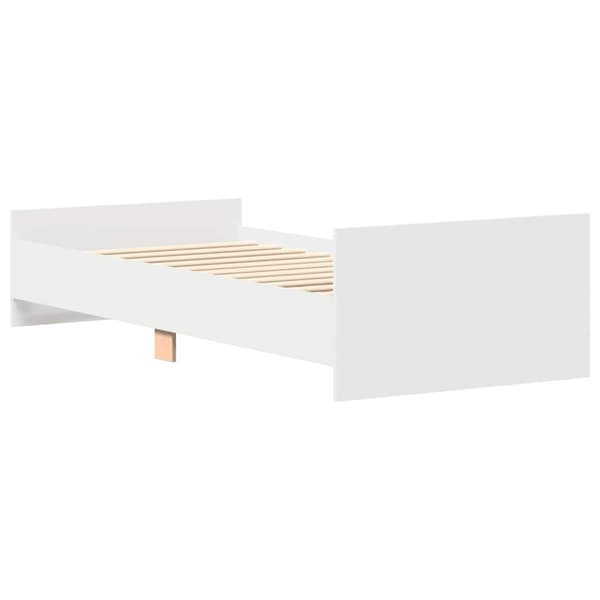vidaXL Sängram vit 75x190 cm träbaserat material
