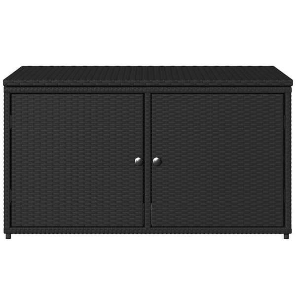 vidaXL Puutarhakaappi musta 110x55x60,5 cm polyrottinki