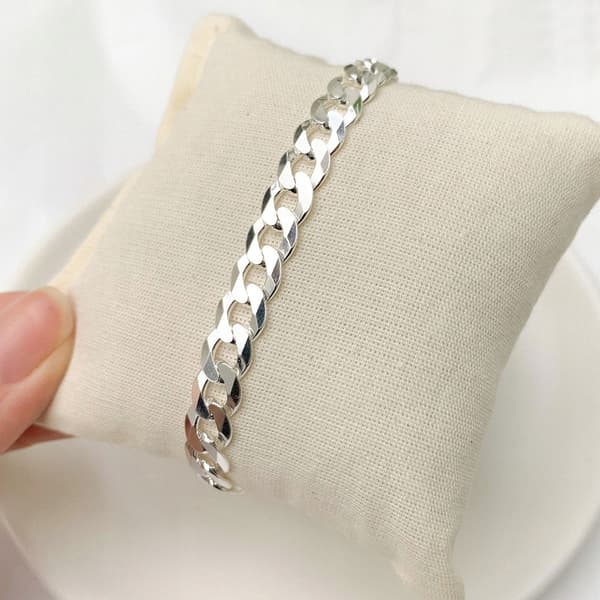 Sølvarmbånd Cuirass 925 Sølv Herre Diamant 6mm + GRATIS