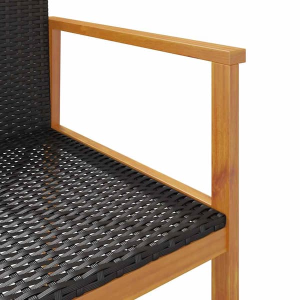 vidaXL havestole, sæt med 2, sort, polyrattan og træ