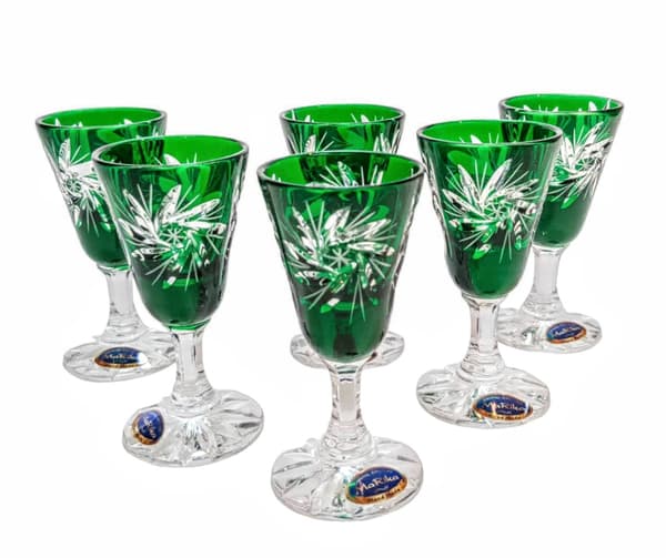 Smaragdkrystal vodkaglas 40 ml Olive Grinder