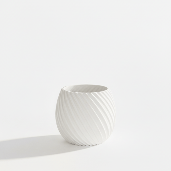 Moderne designer spiralblomsterpotte hvid til planter