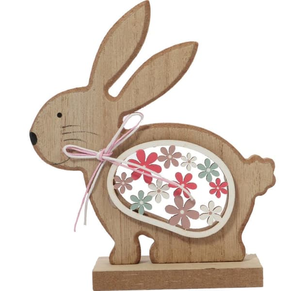 Dekorativ FIGUR 13cm HARE-prydnad, trä