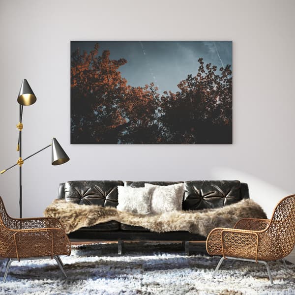 Lærredsbillede Orange trækroner 90x60