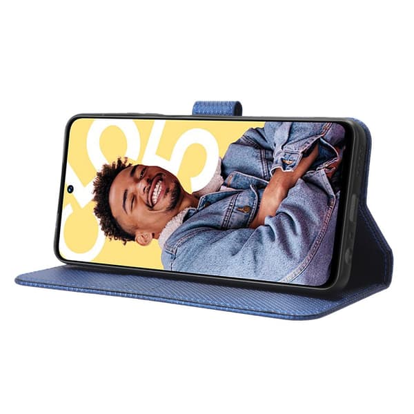 Realme C55 Flip-etui, pung, smart magnet, blå