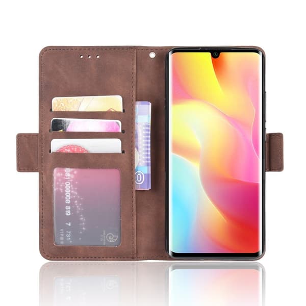 Flip-cover til Xiaomi Mi Note 10 Lite, kortholder, brun