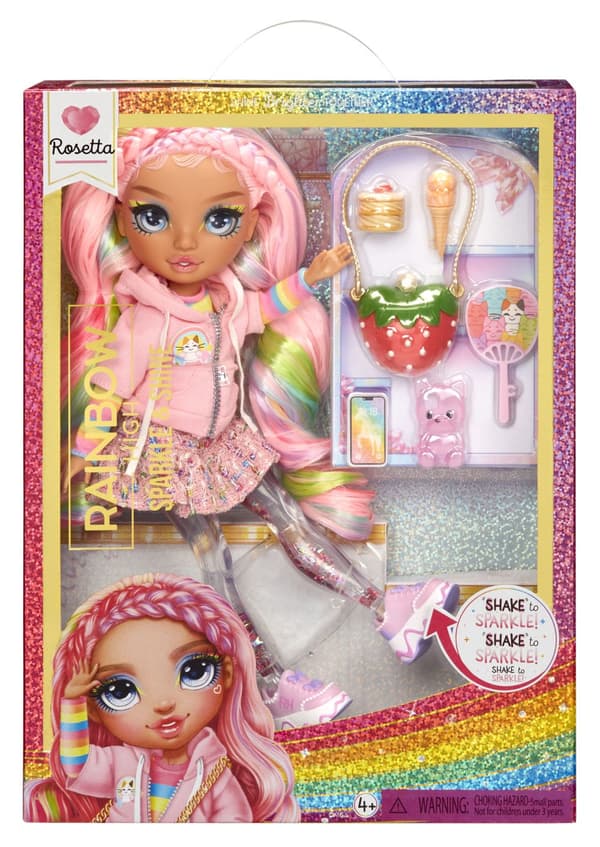 Regnbue High. Sparkle & Shine Modedukker Rosetta Pink