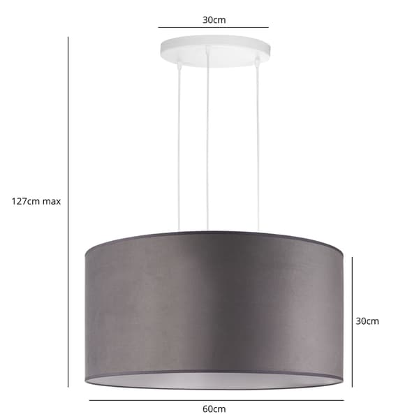 Tornado BAXL1 lampa, grå sammet