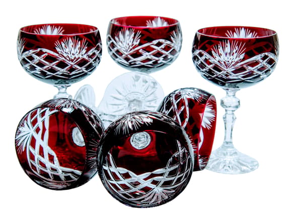Rubin krystal champagneglas 150ml ananas