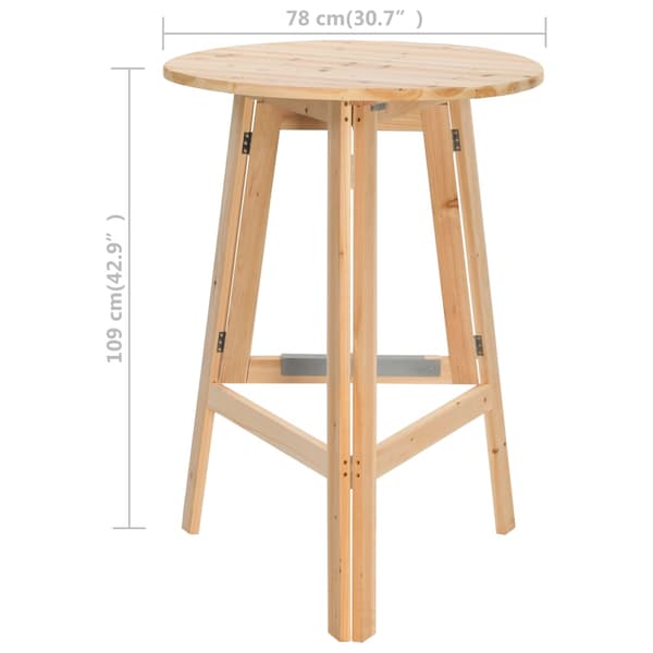 vidaXL Hopfällbart barbord 78 cm granträ