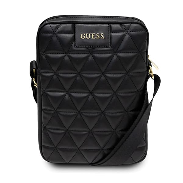 Guess quiltet tablettaske til tablets op til 25 cm, sort