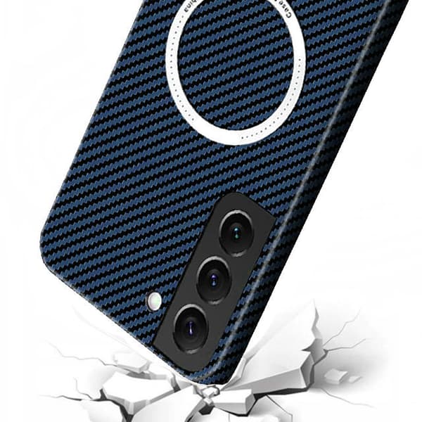 Samsung Galaxy S21 Plus cover, Magsafe Slim Carbon, blå