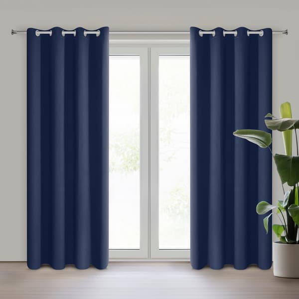 Färdig gardin 135x250 LOGAN marinblå