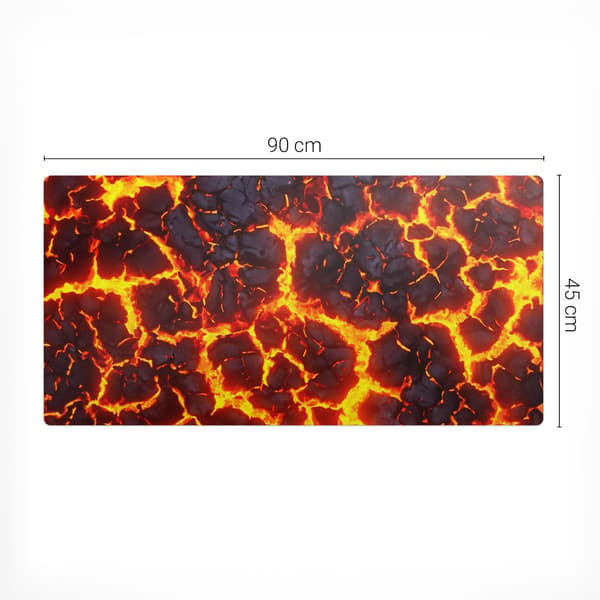 Glødende lava antiglid skrivebordsmåtte 90x45 cm