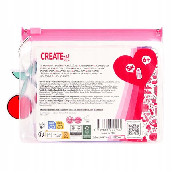 Create It! Läppbalsamset i sminkväska, Doftande läppstift, 5 st., 6+