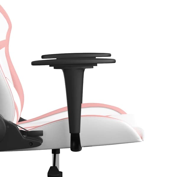 vidaXL Massagespelstol, vit och rosa, konstläder