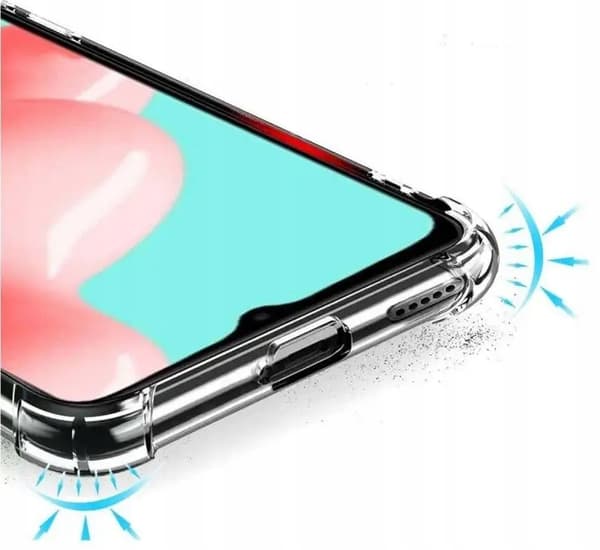 ETUI til Samsung Galaxy A32 5G STØDMIDDELFRI ARMOR TRANSPARENT ETUI + GLAS