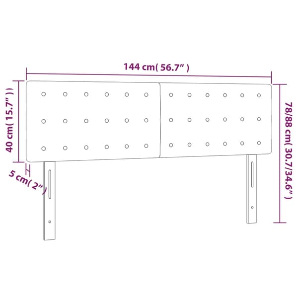 vidaXL sengegavle, 2 stk., sort, 72x5x78/88 cm, stof