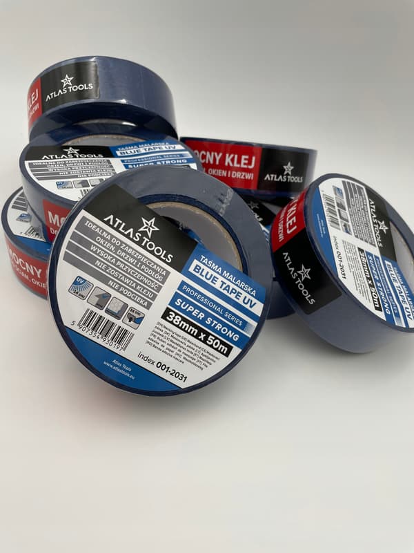 ATLAS TOOLS PRO BLÅ MÅLNINGSTEJP SUPERSTARK UV 14 dagar 38mm/50m