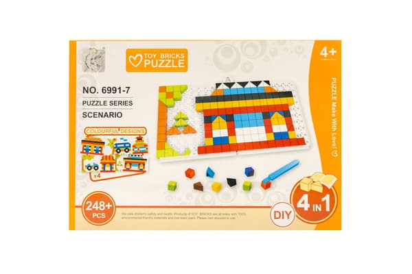 Barnpussel 248 bitar 4 i 1 BYGGNADER