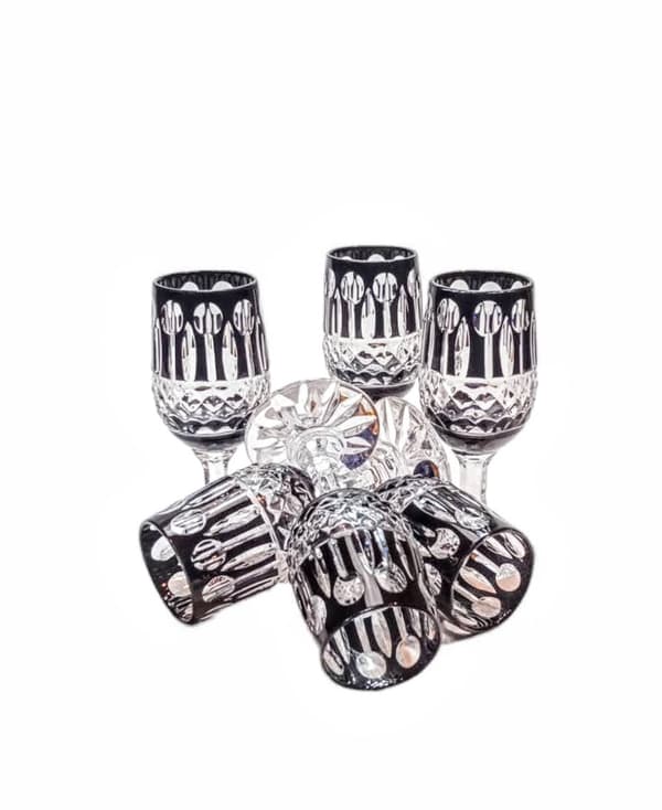 Sorte krystal vodkaglas 25 ml franske