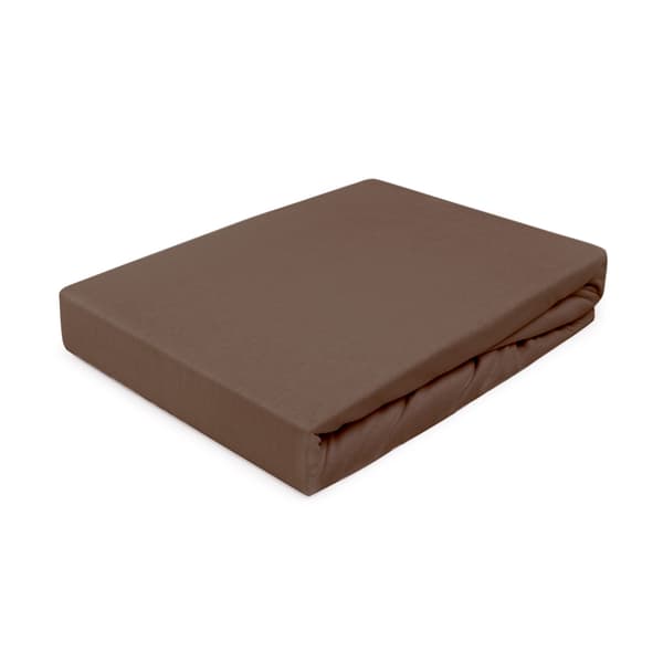 Stræklagen 140x200 elastisk JERSEY 100% BOMULD chokolade