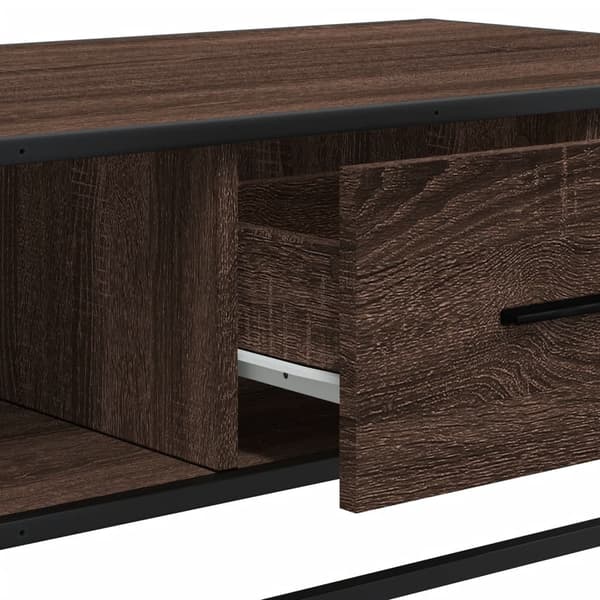 vidaXL sofabord brunt egetræ 100x57x35 cm