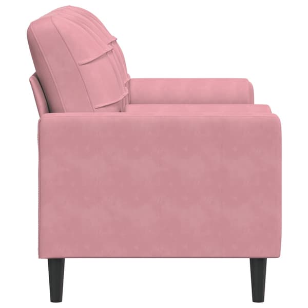 vidaXL 2-sitssoffa med kuddar, rosa, 140 cm, sammet