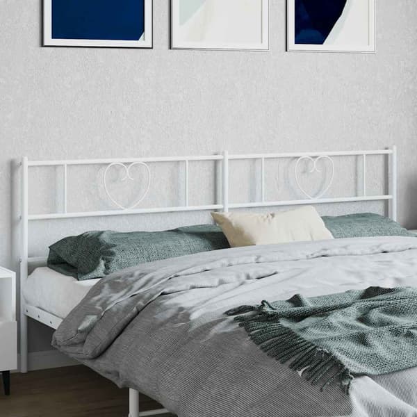 vidaXL metalsengegavl hvid 193 cm