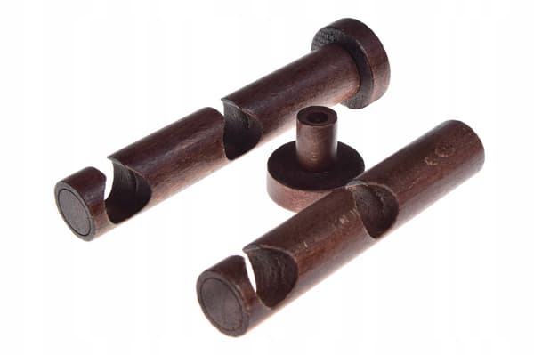 Dubbel träkonsol för gardinstång diameter 20 mm Mahogny 2 st