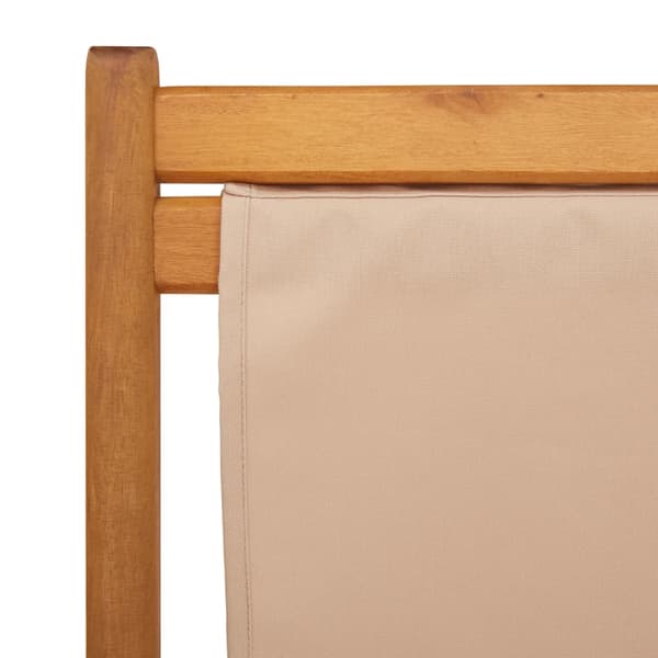vidaXL foldbar strandstol, taupe, eukalyptustræ og stof