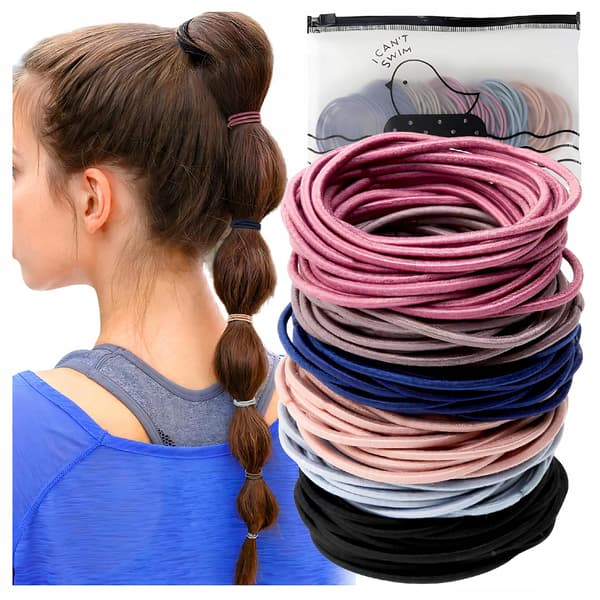 Tunna hårband 100 st elastiska band 6 färger