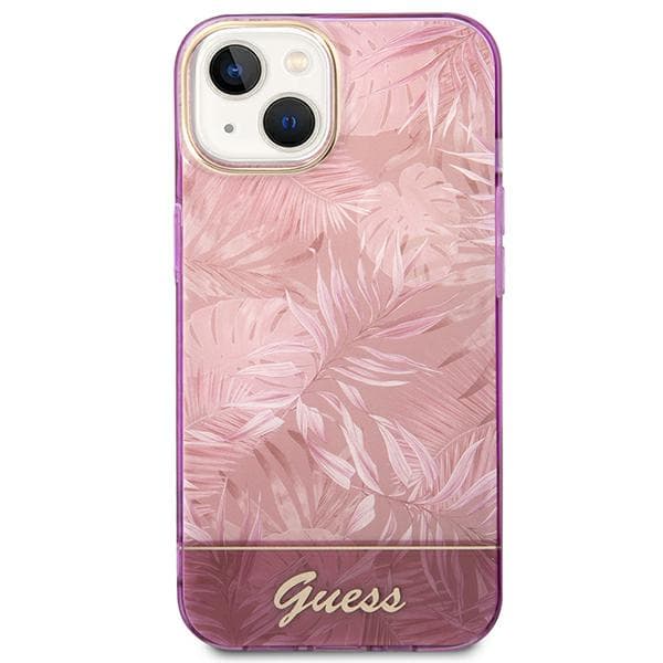 Guess Jungle Collection iPhone 14 Plus-skal, rosa