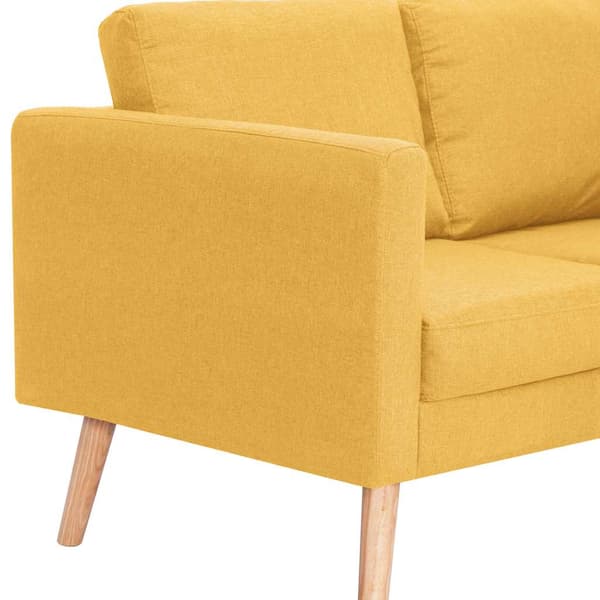 vidaXL 2-sits tygsoffa gul