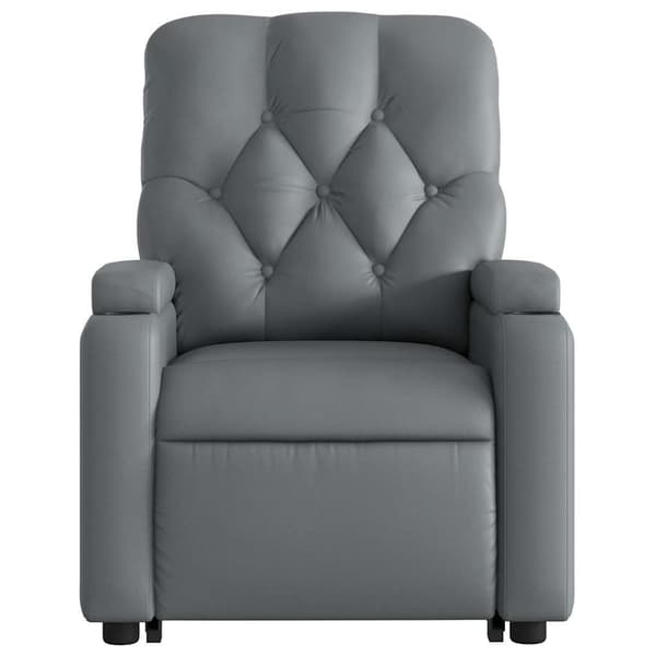 vidaXL Lyftbar massagefåtölj, grå, konstläder
